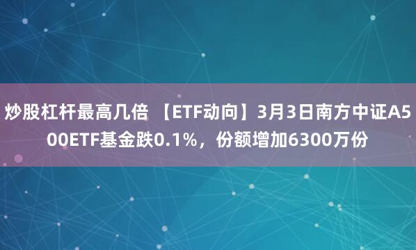 炒股杠杆最高几倍 【ETF动向】3月3日南方中证A500ETF基金跌0.1%，份额增加6300万份