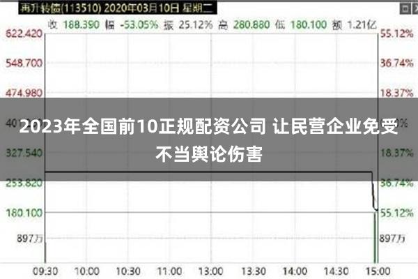 2023年全国前10正规配资公司 让民营企业免受不当舆论伤害