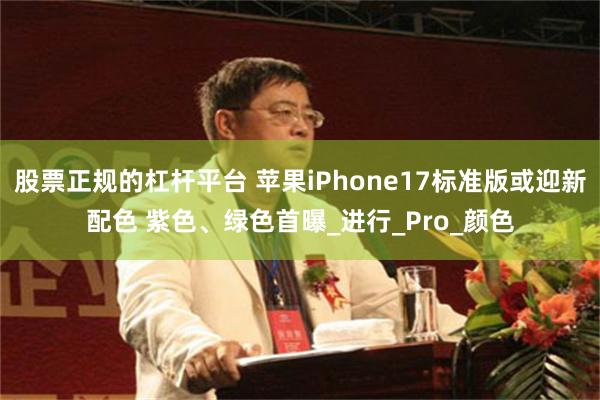 股票正规的杠杆平台 苹果iPhone17标准版或迎新配色 紫色、绿色首曝_进行_Pro_颜色