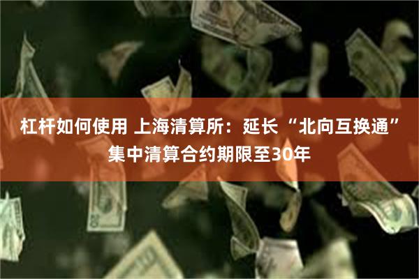 杠杆如何使用 上海清算所：延长 “北向互换通”集中清算合约期限至30年